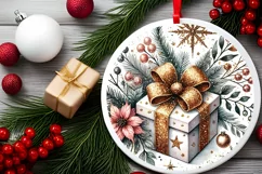 Round Christmas Ornament Sublimation|Clipart Product Image 1