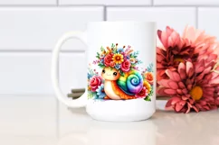 Cute Watercolor Snail Flower Crown Product Image 2