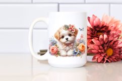 Cute Baby Dog with Flowers | Sublimation | Clipart Product Image 2