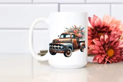 Vintage Rusty Pickup Truck Flower Clipart Product Image 2