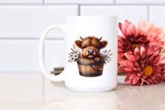 Cute Baby Cow with Flowers PNG Product Image 2