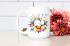 Colorful Bunny Flower Sleeping in Sublimation Clipart Product Image 2