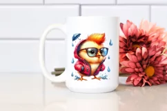 Excited Posing Baby Chicken PNG Product Image 2