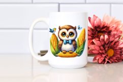 Baby Owl Corn Fun Sublimation Clipart Product Image 2