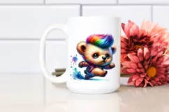 Cute Baby Bear Running PNG Product Image 2