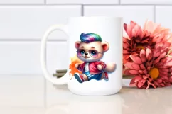 Vibrant Bear with Cool Haircut PNG Product Image 2