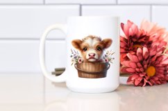 Cute Baby Cow with Flowers PNG Product Image 2
