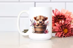 Cute Baby Cow with Flowers PNG Product Image 2