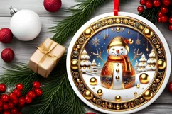 Round Christmas Ornament Sublimation|Clipart Product Image 1