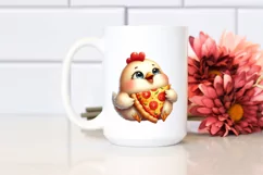 Funny Cute Owl Holding Pizza Slice Clipart Product Image 376