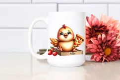 Funny Cute Owl Holding Pizza Slice Clipart Product Image 665