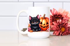 Cute Black Cat Halloween Scene | Sublimation | Clipart Product Image 2