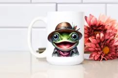 Watercolor Frog with Big Eyes Clipart Product Image 2