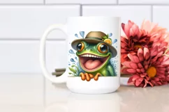 Watercolor Frog with Big Eyes Clipart Product Image 2