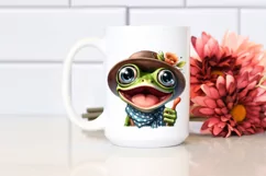 Watercolor Frog with Big Eyes Clipart Product Image 2