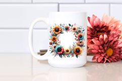 Colorful Sunflower Abstract Frame | Sublimation Clipart Product Image 2