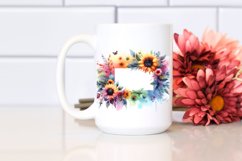 Colorful Sunflower Abstract Frame | Sublimation Clipart Product Image 2