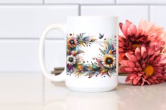 Colorful Sunflower Abstract Frame | Sublimation Clipart Product Image 2