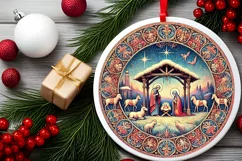 Round Christmas Ornament Sublimation|Clipart Product Image 1