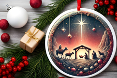 Round Christmass Ornament PNG Product Image 2