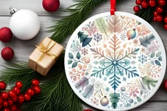 Round Christmas Ornament Sublimation|Clipart Product Image 2