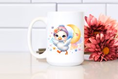 Colorful Baby Snow Goose with Moon | Clipart Product Image 2