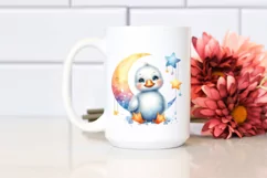 Colorful Baby Snow Goose with Moon | Clipart Product Image 2