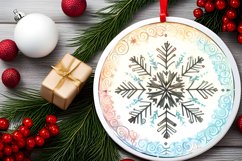 Colorful Pastell Watercolor Round Christmass PNG Product Image 2
