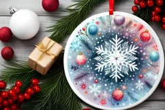 Colorful Snowflake Christmas Sticker Sublimation PNG Product Image 2