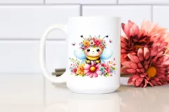 Cartoon Bee with Flower Crown, Happy PNG Product Image 2