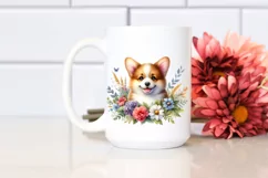 Colorful Pembroke Welsh Corgi Drawing | Sublimation Clipart Product Image 2
