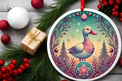 Round Christmas Ornament Sublimation|Clipart Product Image 1