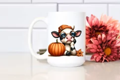Funny Cow Holding Pumpkin | Sublimation | Clipart Product Image 2