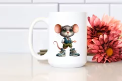 Expressive Mouse in Sports Shoes | Sublimation | Clipart Product Image 2