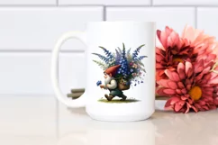 Detailed Gnome with Lobelia Bouquet | Clipart Product Image 2