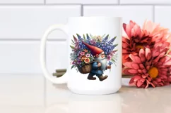 Detailed Gnome with Lobelia Bouquet | Clipart Product Image 2