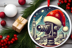 Round Christmass Ornament PNG Product Image 2