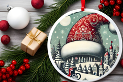 Round Christmass Ornament PNG Product Image 2