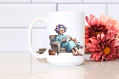 Watercolor Old Lady on Couch | Clipart Product Image 2