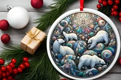 Round Christmas Ornament Sublimation|Clipart Product Image 2