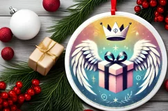 Round Christmas Ornament Sublimation|Clipart Product Image 1