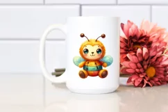 Vibrant Colorful Brownish Sewed Baby Bee | Clipart Product Image 2