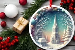 Detailed Molten Candy Christmas Ornament Sublimation PNG Product Image 2
