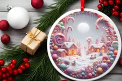 Detailed Molten Candy Christmas Ornament Sublimation PNG Product Image 2