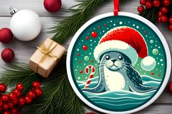 Round Christmas Ornament Sublimation|Clipart Product Image 2