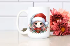 Cute Santa Hat Snowy Scene PNG Product Image 2