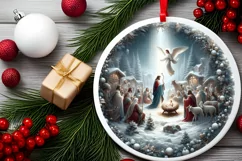 Round Christmas Ornament Sublimation|Clipart Product Image 2
