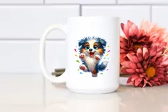 Colorful Baby Collie Dancing PNG Product Image 2