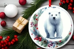 Polar Bear Christmas Sticker Sublimation PNG Product Image 2