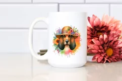 Colorful Cute Bloodhound | Sublimation Clipart Product Image 2